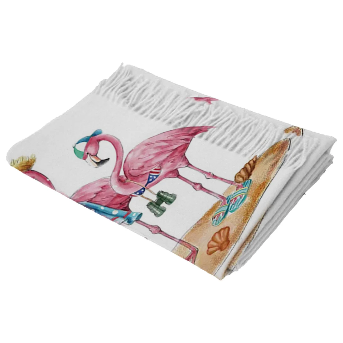 Женский зимний шарф скандинавский фламинго Мультяшные мужские кашемировые