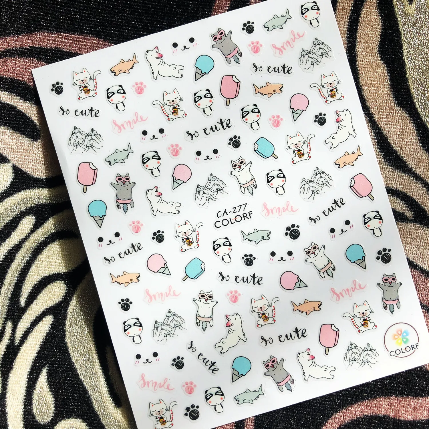 

1 Sheet Newest CARTOON Series design 3D nail art sticker back glue nail decals Japan type DIY decoration tools