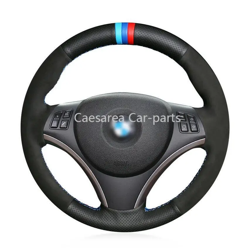 

Custom Hand-Stitch Top Leather Car Steering Wheel Cover For BMW E90 320i 120d