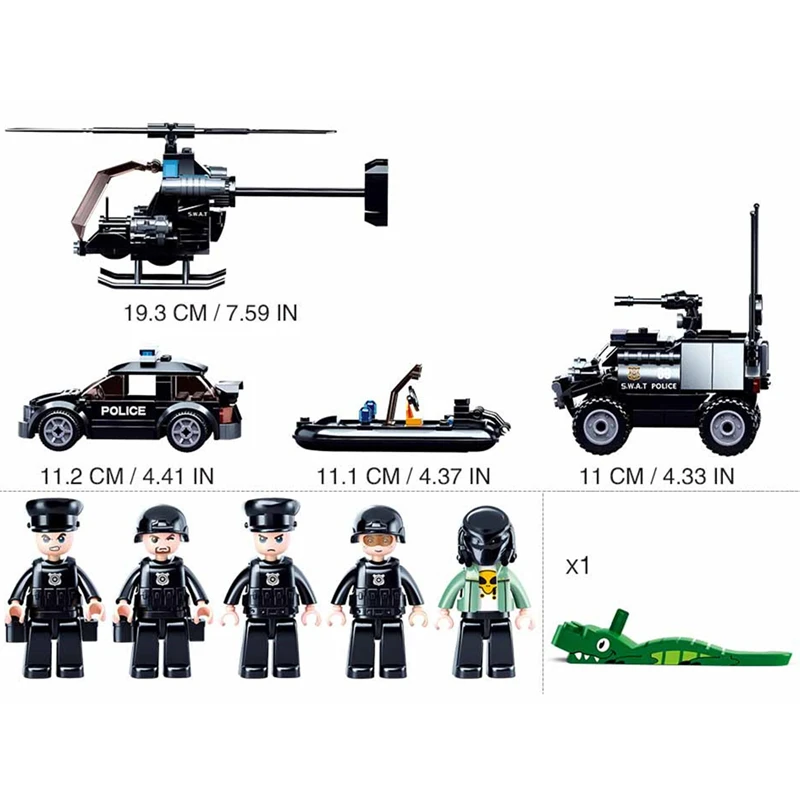 

469pcs M38-B0809 SLuban Maritime Police Series Building Block Minifigures Educational Toy Children's Toys For Kids Gifts Boys