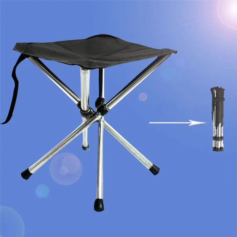 

Folding Camping Fishing Chair New Stainless Steel Bench Outdoor Portable Retractable Stool Chair
