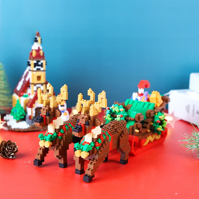 Микро Мини-блоки набор для деда и Рождества детские строительные наборы Алмазный
