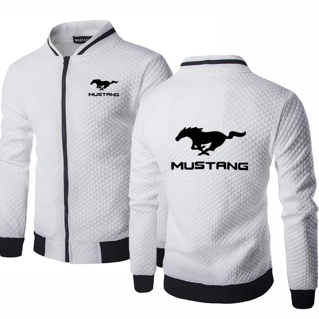 

NEW Men Anime for Mustang Car Logo Print Casual HipHop Harajuku Gradient High Quality Cotton Men's baseball jacket Sweatshirt