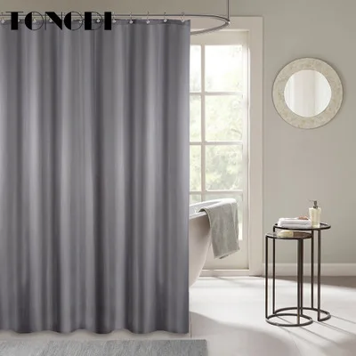 TONGDI занавеска для душа водонепроницаемая прочная Современная однотонная