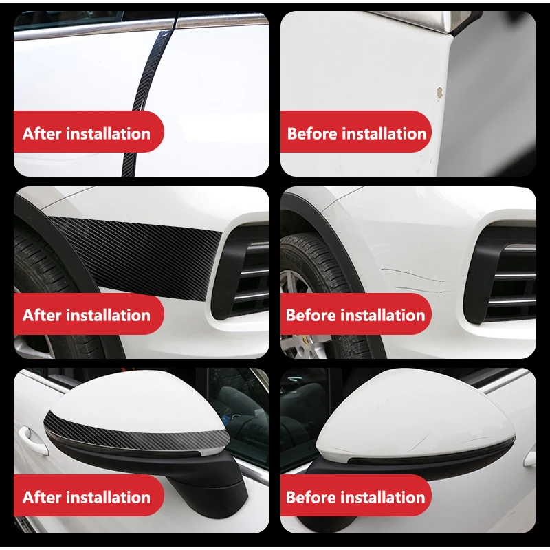 

3D Carbon fiber Car Sticker Protector Strip Nano Sticker Auto Door Sill Anti Scratch Tape Collision Scuff DIY Paste Protection