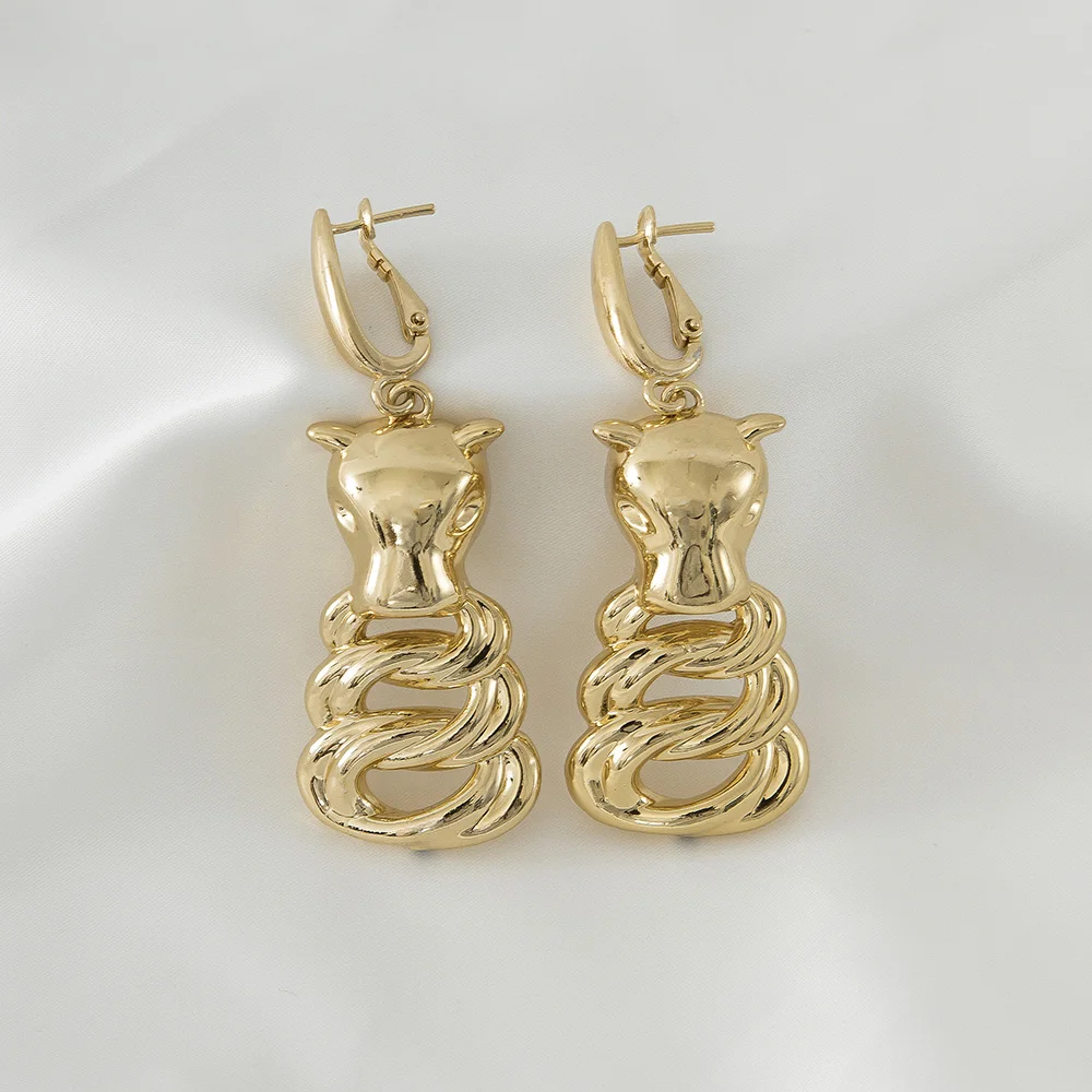 

Animal earrings gold color bull for women Brazil technology handmade good luck earrings