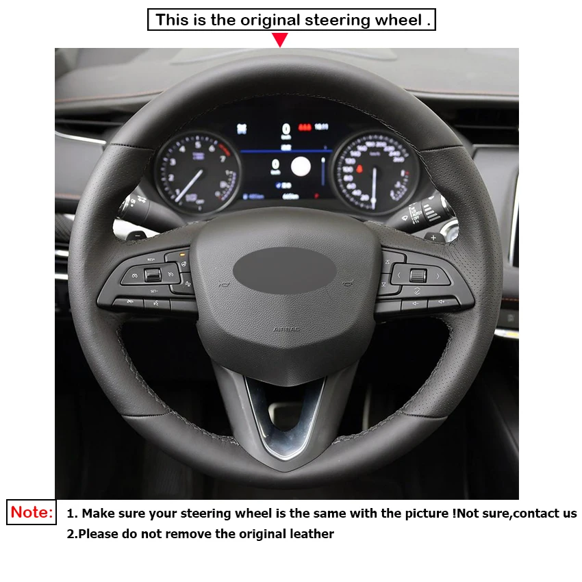 LQTENLEO Black Suede Red Leather DIY Hand-stitched Car Steering Wheel Cover For Cadillac XT4 2017 2018 2019 | Автомобили и