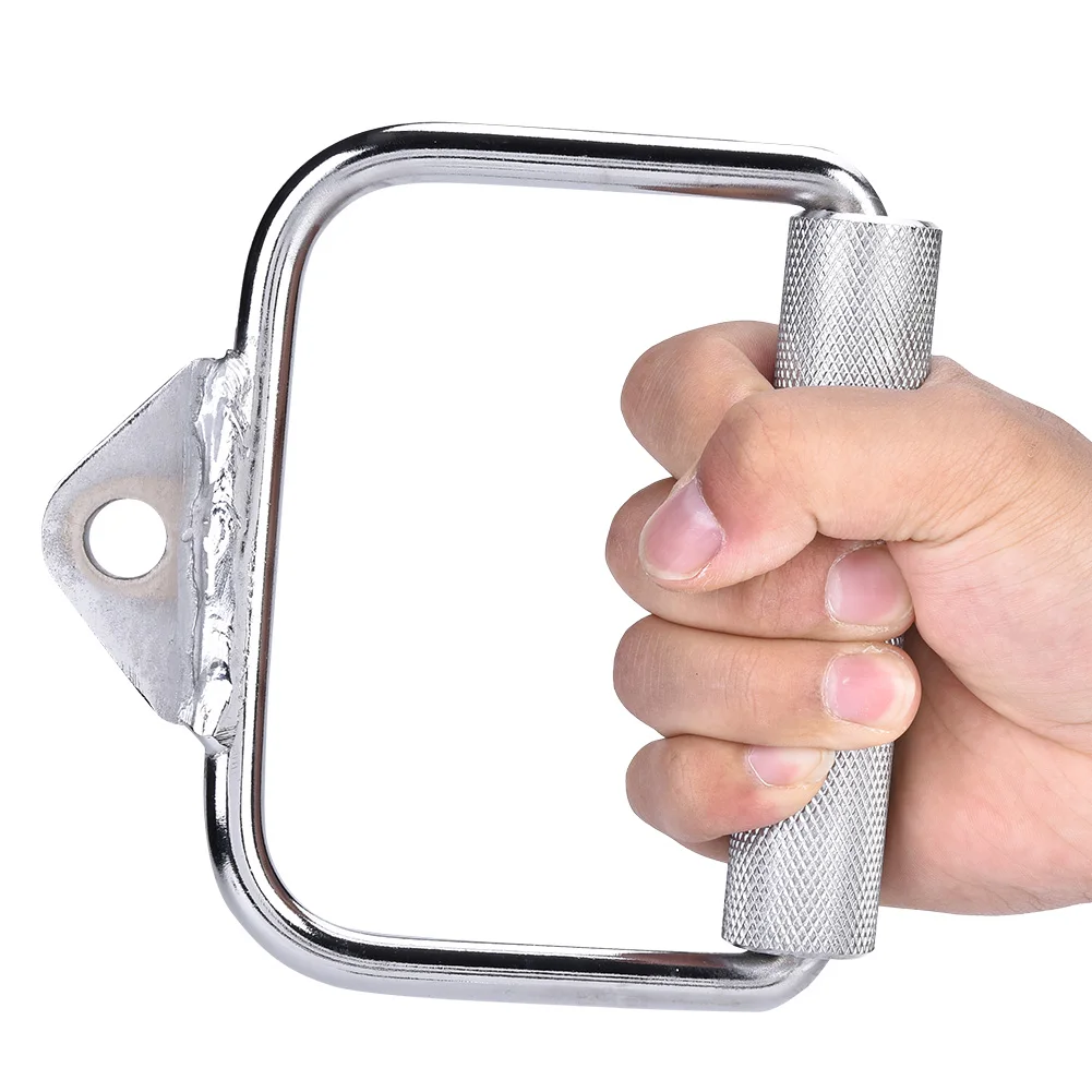 

High Strength Single Extension Stirrup Handle Gym Single Stirrup Crossover Bar Cable Attachment Home Gym Workout Handle Silver