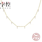 Женское Ожерелье с квадратным бриллиантом BOAKO, ожерелье из стерлингового серебра 925 пробы с оригинальной цепочкой