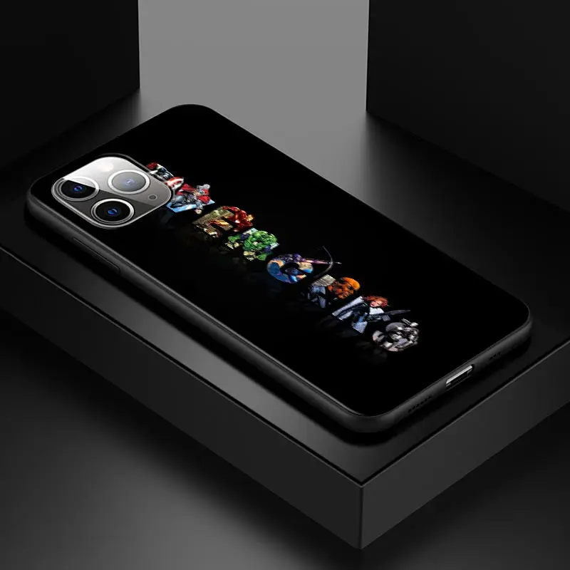 Marvel Avengers For Apple iPhone 12 11 Pro Max mini XS Max XR X 8 7 6 6S Plus 5S SE 2020 Black Soft Phone Case