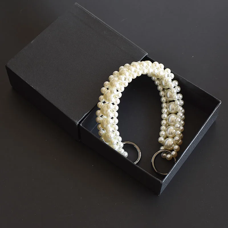 Box Packing High Quality Girls Present Lady Handbag Pearl Strap Super Chic Women Fashion Bag Belts Custom made Service Available