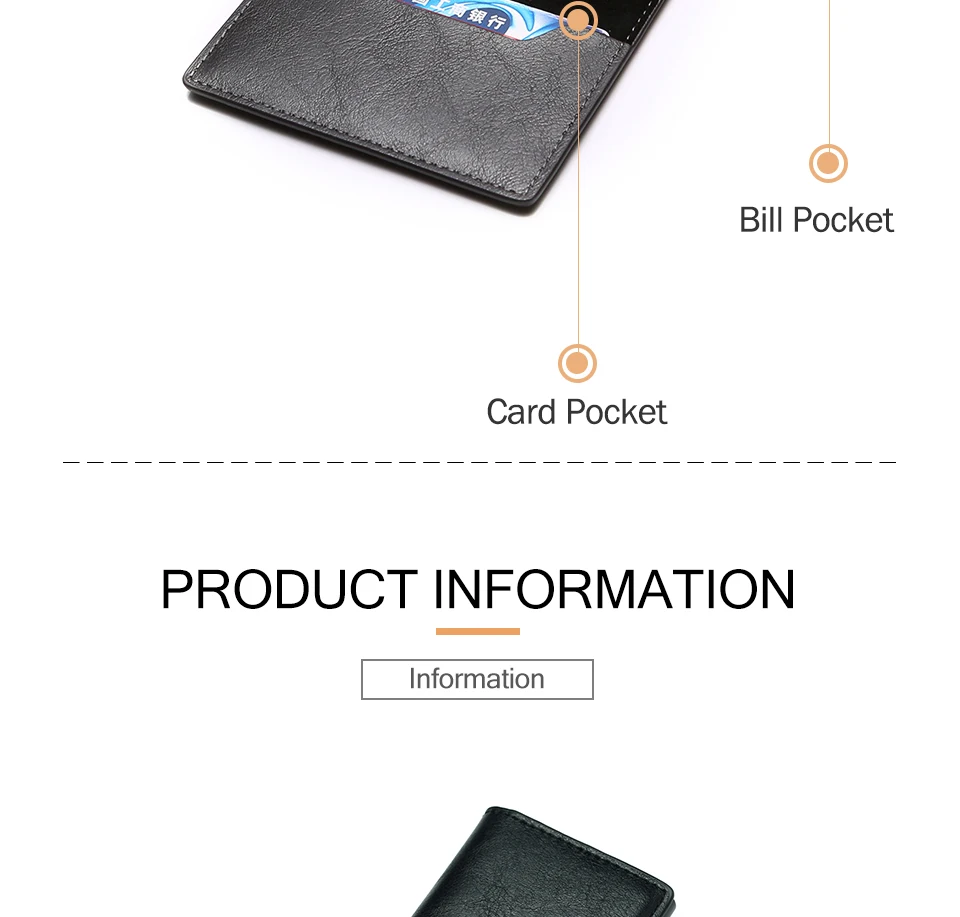 Rfid держатель для карт, мужские кошельки, сумка для денег, Мужской винтажный черный короткий кошелек, маленькие кожаные тонкие кошельки, Мини кошельки, тонкие