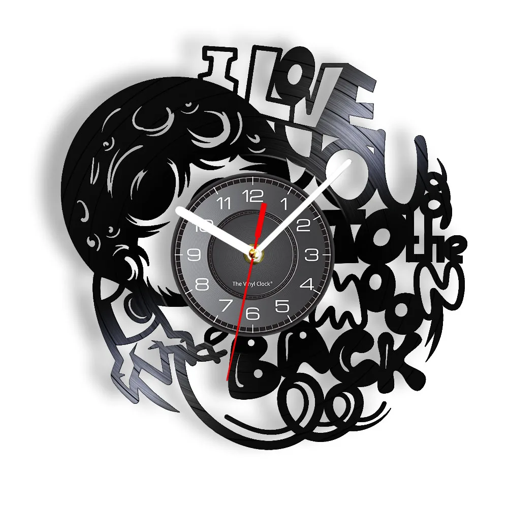 

Настенные часы Moon And Rocket «I Love You To The Moon And Back» с виниловой пластиной