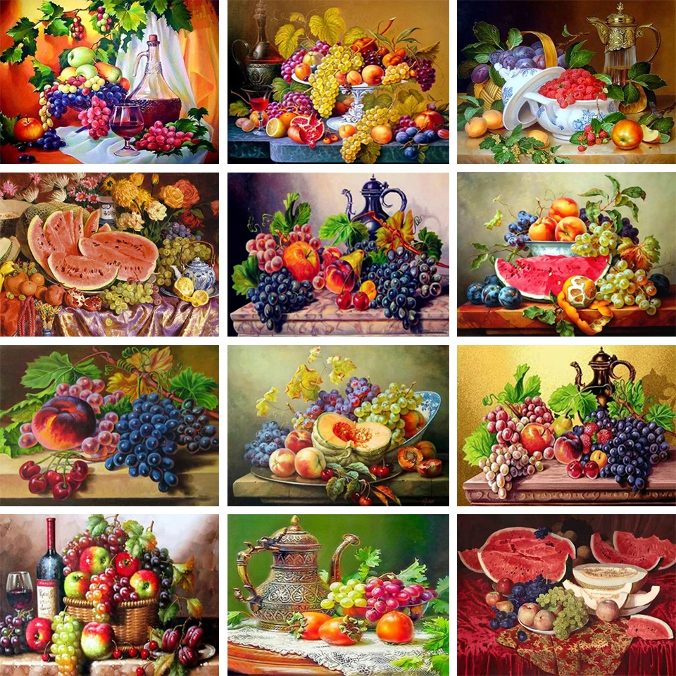 

5D DIY алмазная живопись Фруктовая тарелка Стразы Картина Набор для вышивки крестиком полностью Алмазная вышивка мозаика художественное укр...