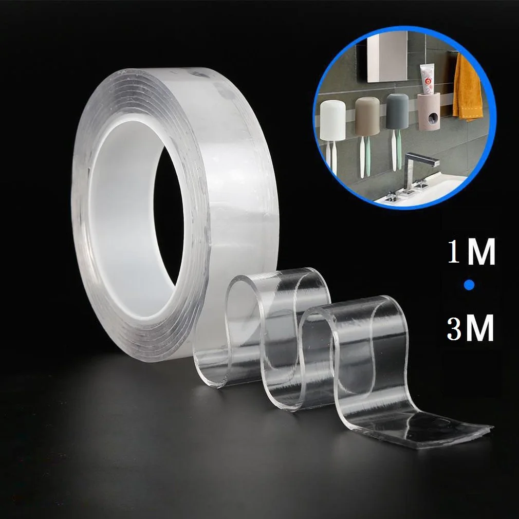 

Double Sided Nano Tape Washable Fixed Carpet Socket Adhesive Transparent Tapes gekko tape Glue Gadget Acrylic Universal