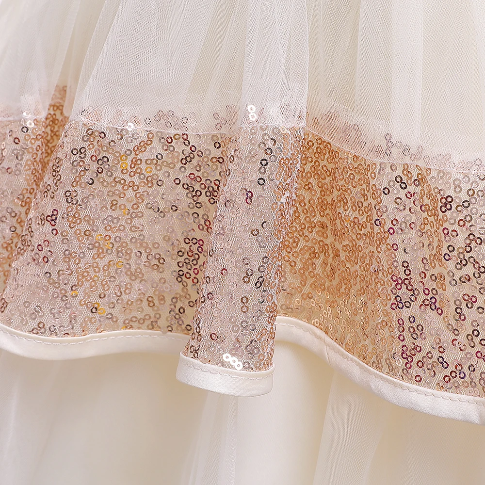 

New High quality baby Sequin princess dress for girl elegant birthday party Wedding dress girl dress girls christmas clothes