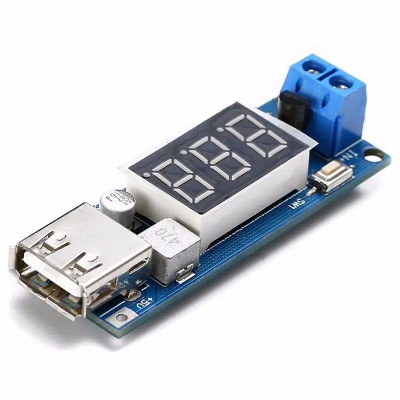 DC 4 5 40V Шаг вниз светодиодный вольтметр USB Напряжение понижающий преобразователь