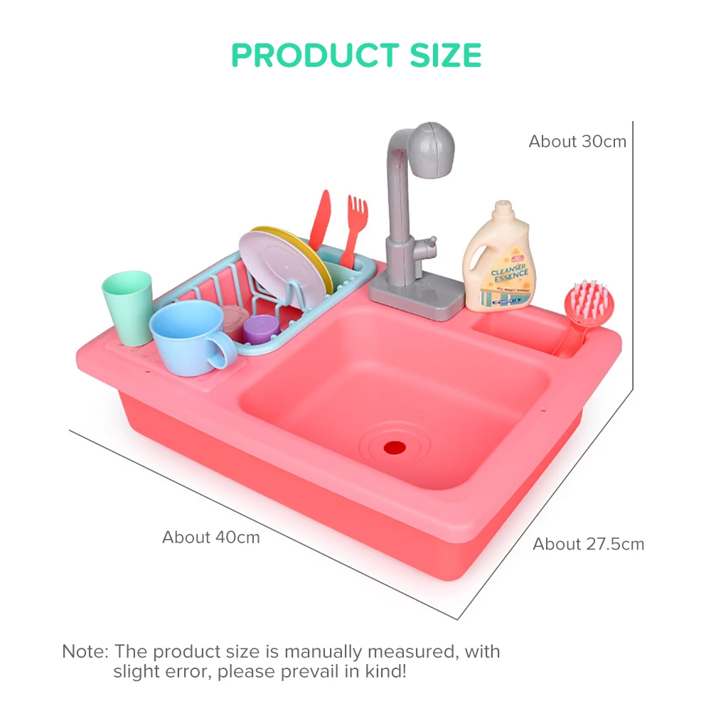 Kids Plastic Simulation Electric Dishwasher Sink Children Pretend Play Kitchen Set Toys Girls Child Dolls Access Birthday Gifts