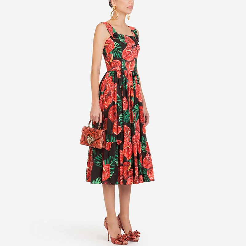 Женское платье средней длины на бретелях-спагетти подиумный комбинезон с