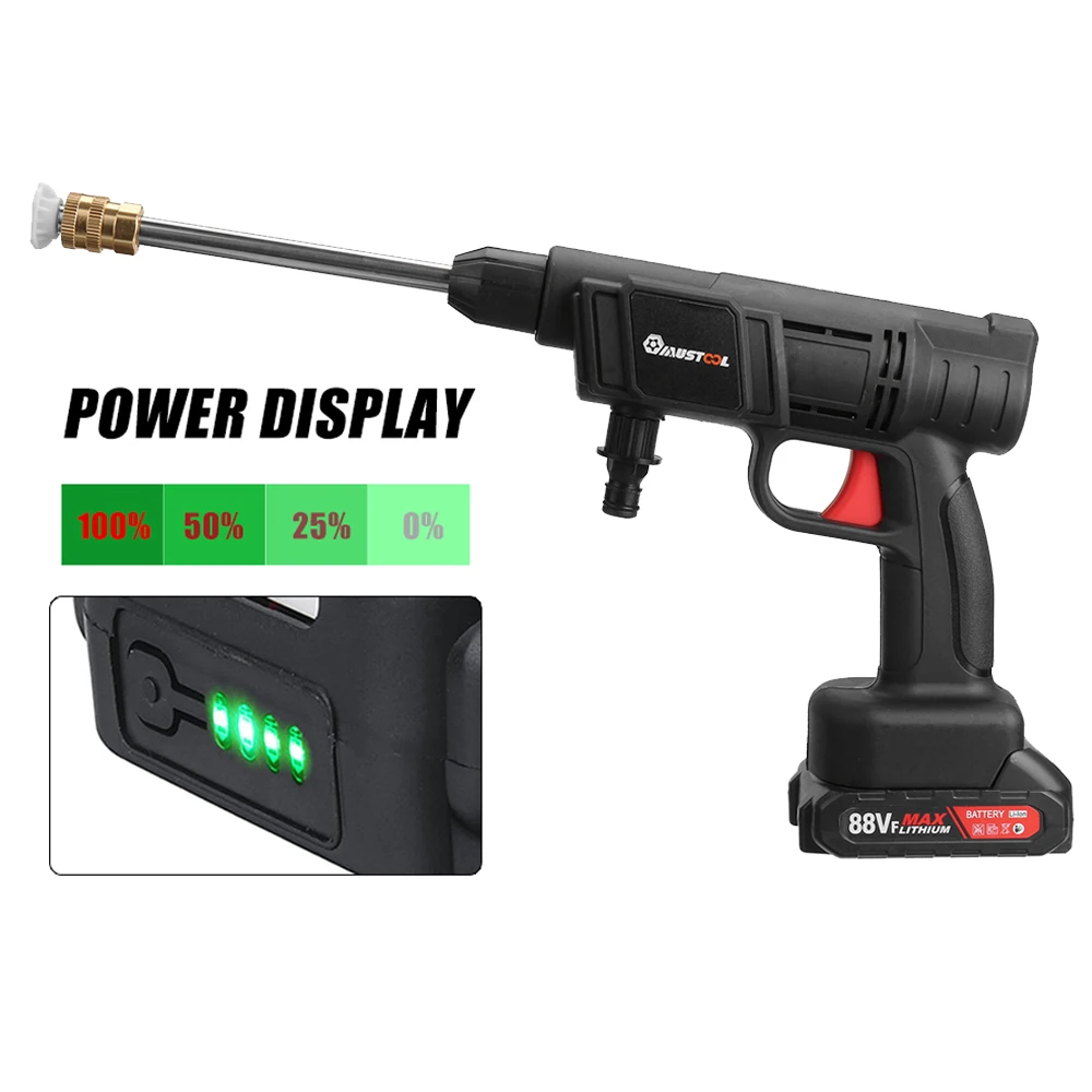 

1500W 88VF Cordless Car Washer Spray Gun Electric Water Gun Protable High Pressure Washer Foam Machine for Makita 18V Battery