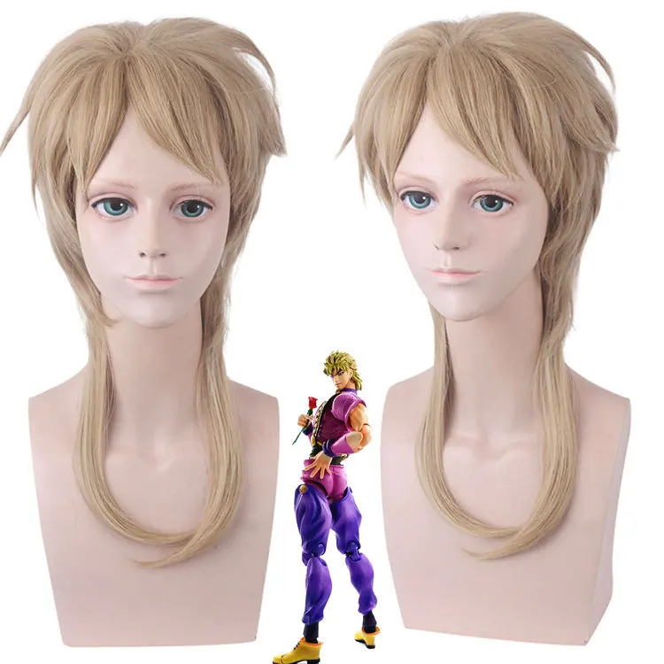 

Anime JoJo's Bizarre Adventure Dio Brando Cosplay Costumes Wig Long Heat Resistant Wigs JoJo No Kimyou Na Bouken Hair