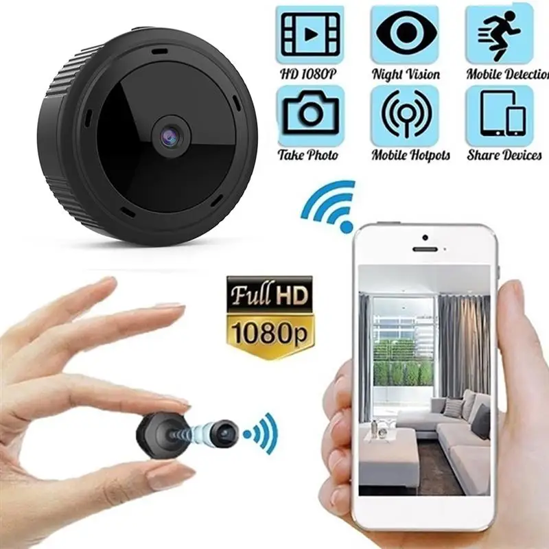 Мини камера видеонаблюдения W10 Wi Fi 1080P HD ИК ночное видение|Камеры видеонаблюдения|