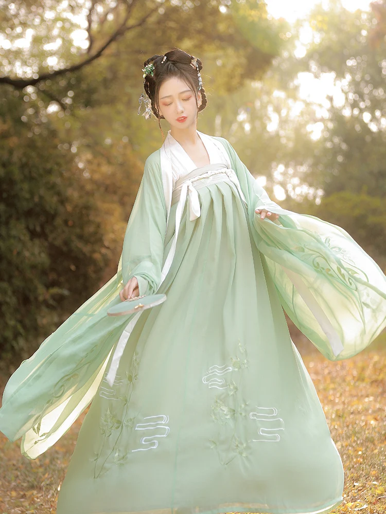 

2022 ancient chinese cosplay costume women ancient chinese hanfu lady stage green hanfu dress chinese national clothes