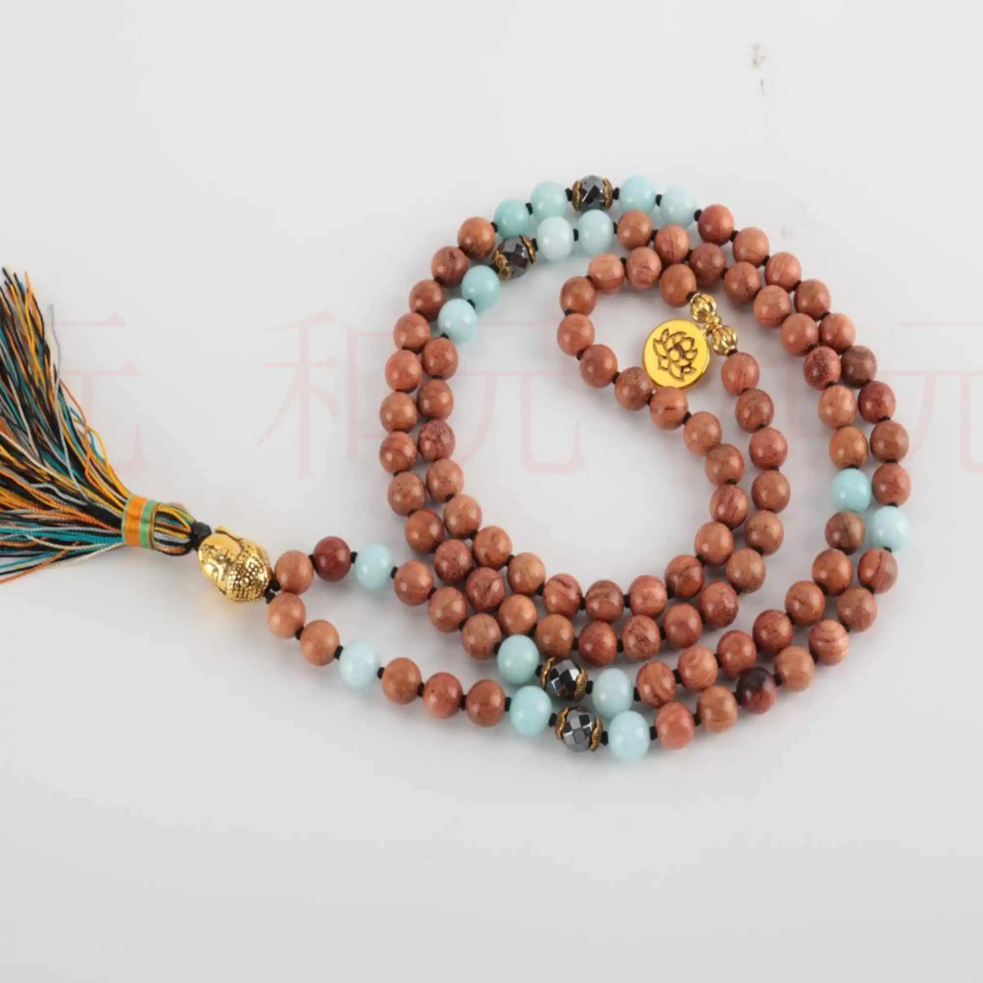 Ожерелье из натурального сандалового дерева с кисточкой 6 мм | Украшения и