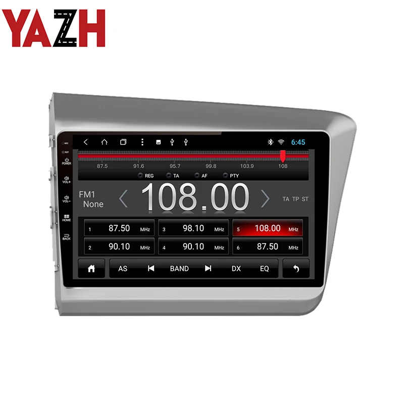 YAZH Android 9 0 центральный мультимедийный GPS для Honda Civic 2012-2015 Восьмиядерный подключи и