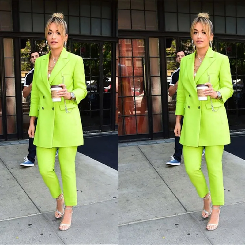 2 Pieces Daily Double Breasted Casual Elegant Pocket Jacket Custom Made Blazer