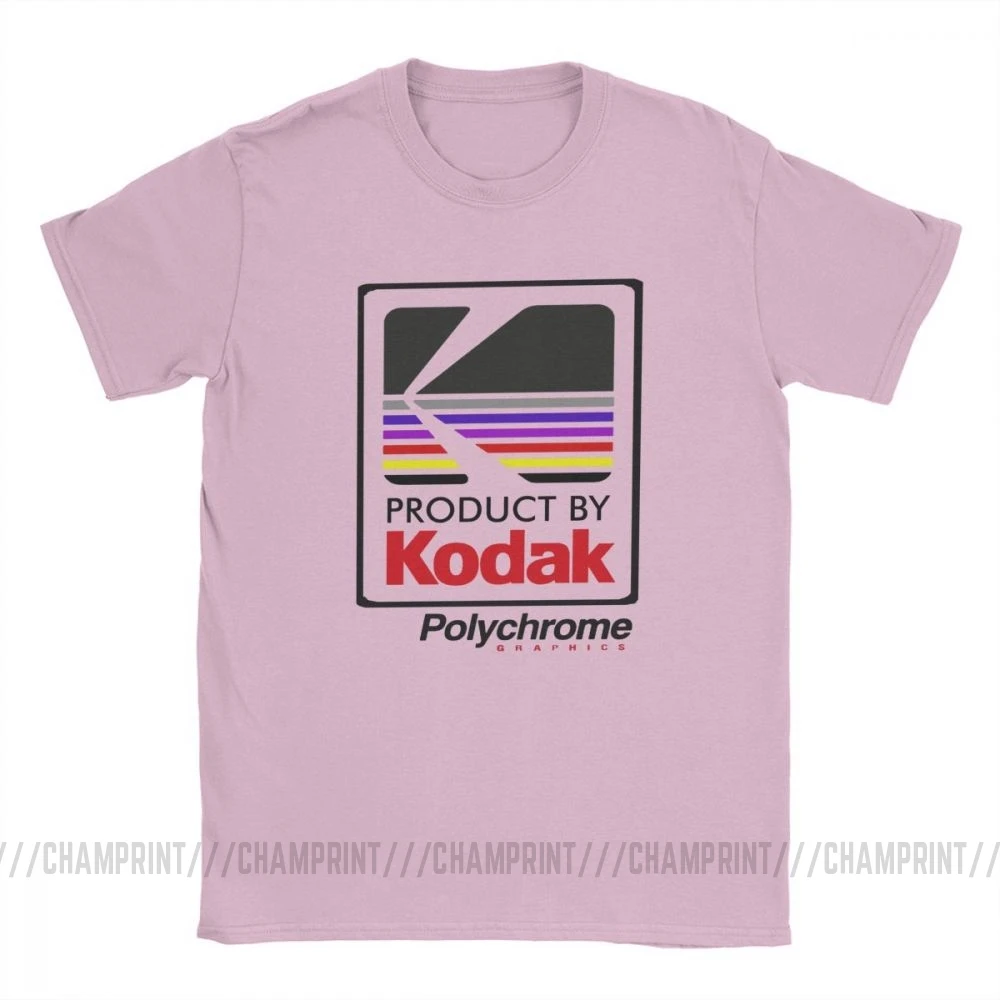 Розовый Kodak Полихромная бомбардировщик Awesome Футболка мужская короткий рукав топы Классическая футболка хлопок Crewneck футболки - Цвет: Розовый