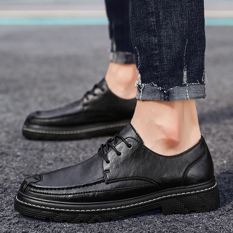 Мужские туфли-оксфорды в британском стиле натуральная кожа деловые официальные