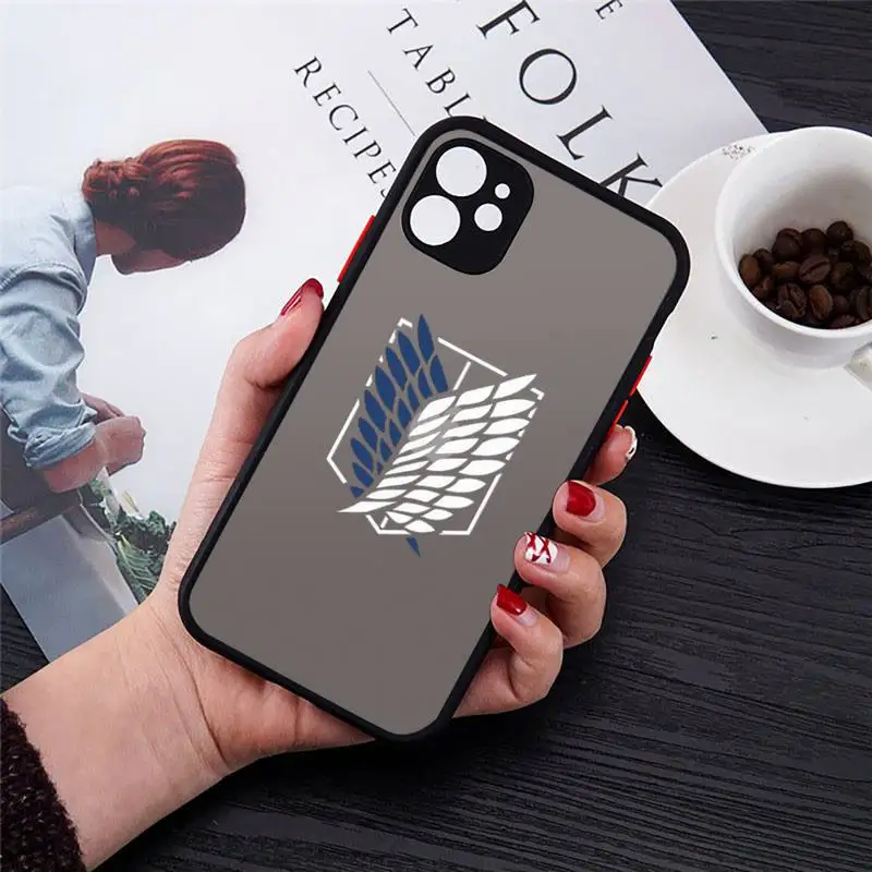 

Hot Anime Attack On Titan Phone Case matte transparent For iphone 7 8 11 12 plus mini x xs xr pro max cover
