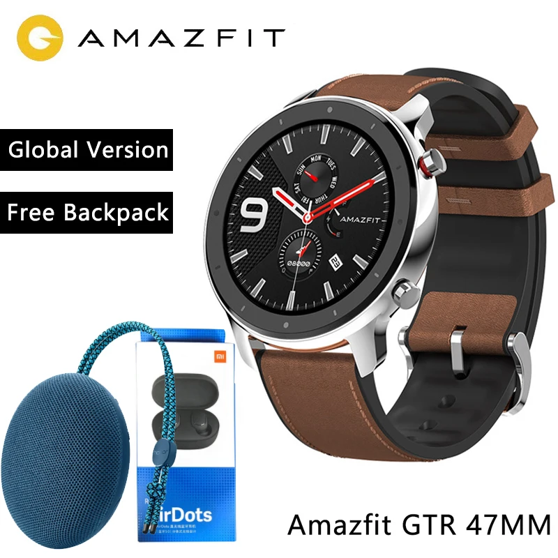 Умные часы Huami Amazfit GTR 47 мм 42 мм Xiaomi с gps 5ATM Водонепроницаемость 24 дня Срок службы батареи 12 спортивный режим Bluetooth
