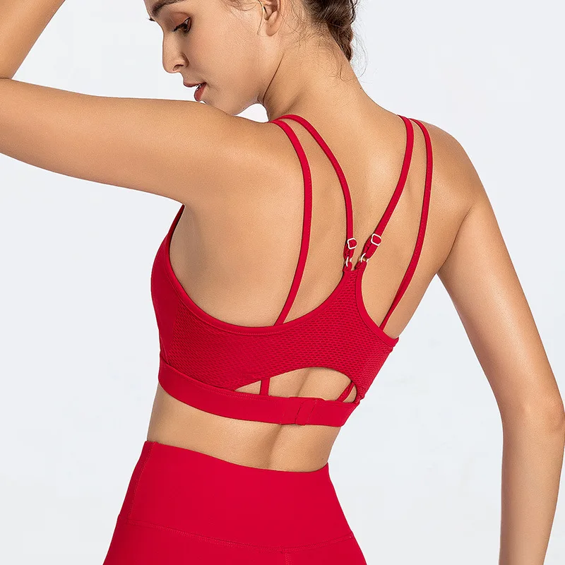 Women Sports Bra Push Up Yoga Tops Crop Active Wear Gym Fitness Shockproof Brassiere Shirt Running Bra Sportswear Female