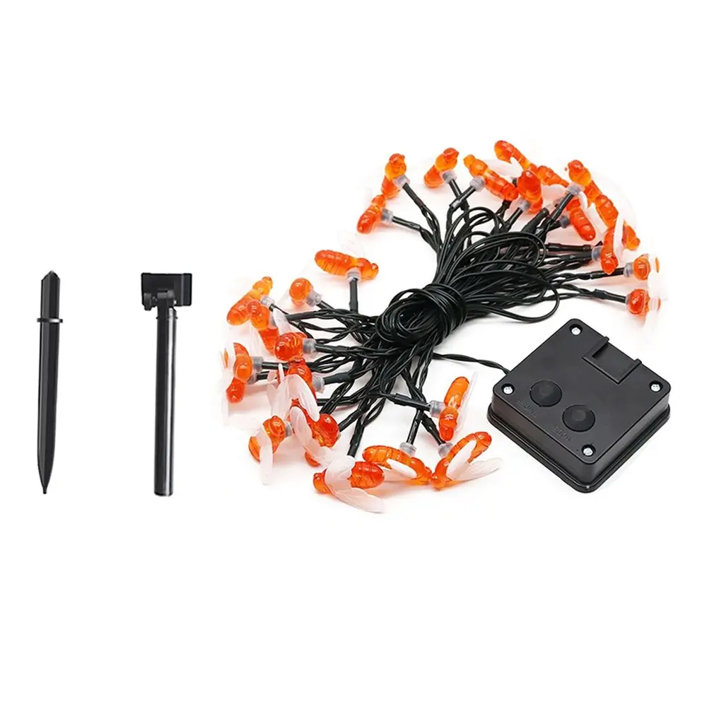 20Led Warm White String Lights Honey Bee Solar Powered Fairy Lamp For Outdoor Garden House Fence Decoration | Лампы и освещение