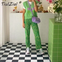 tiulzial tie drying high waist pants women y2k green straight long trousers vintage capris pant bottom loose sweatpants