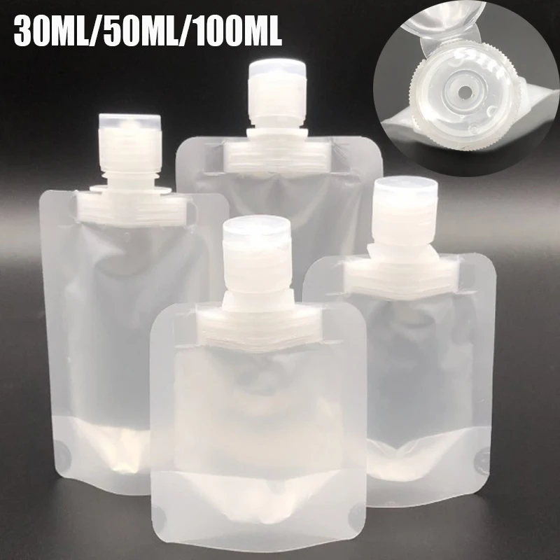 

30ml/50ml/100ml Convenient Travel Lotion Dispensing Bag Cosmetic Packaging Bag Matte White Square Divided Into Nozzle Bags 1PCS