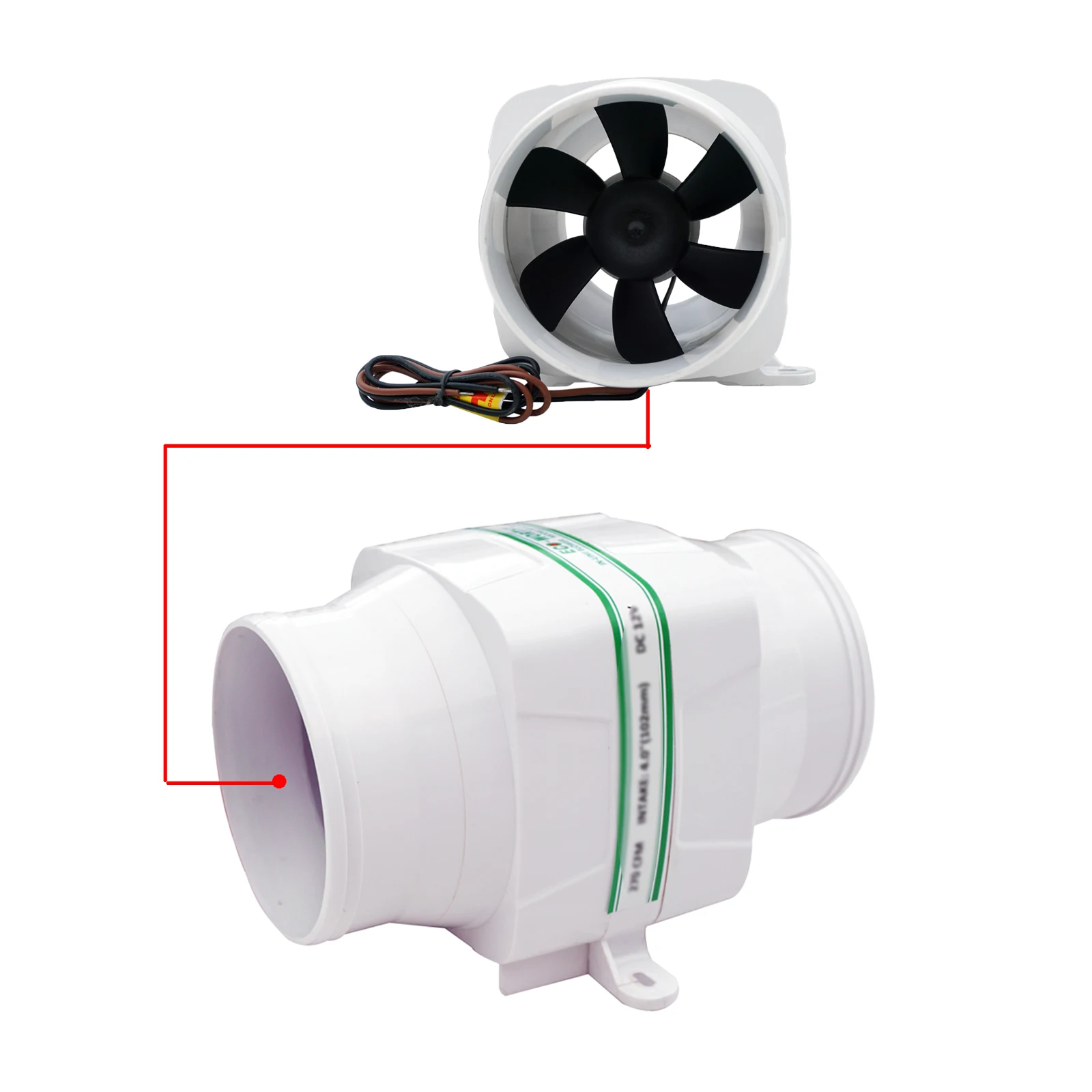 Судовая 6 лопастная Лодка 12В 4 &quotв линии воздуходувка Трюмный вентиляционный