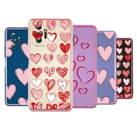 cute graffiti love heart liquid silicone soft cover for xiaomi redmi note 10 10t 9 9t 8t 9s 8 7 pro max phone case