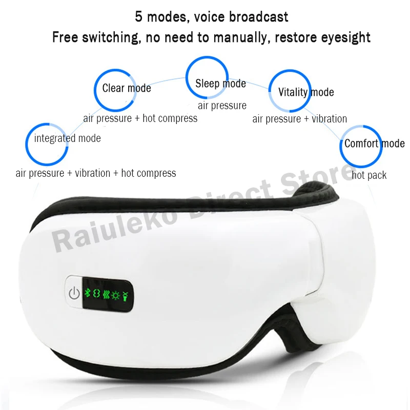 Музыкальный беспроводной Вибрационный массажер для глаз с Bluetooth Электрический
