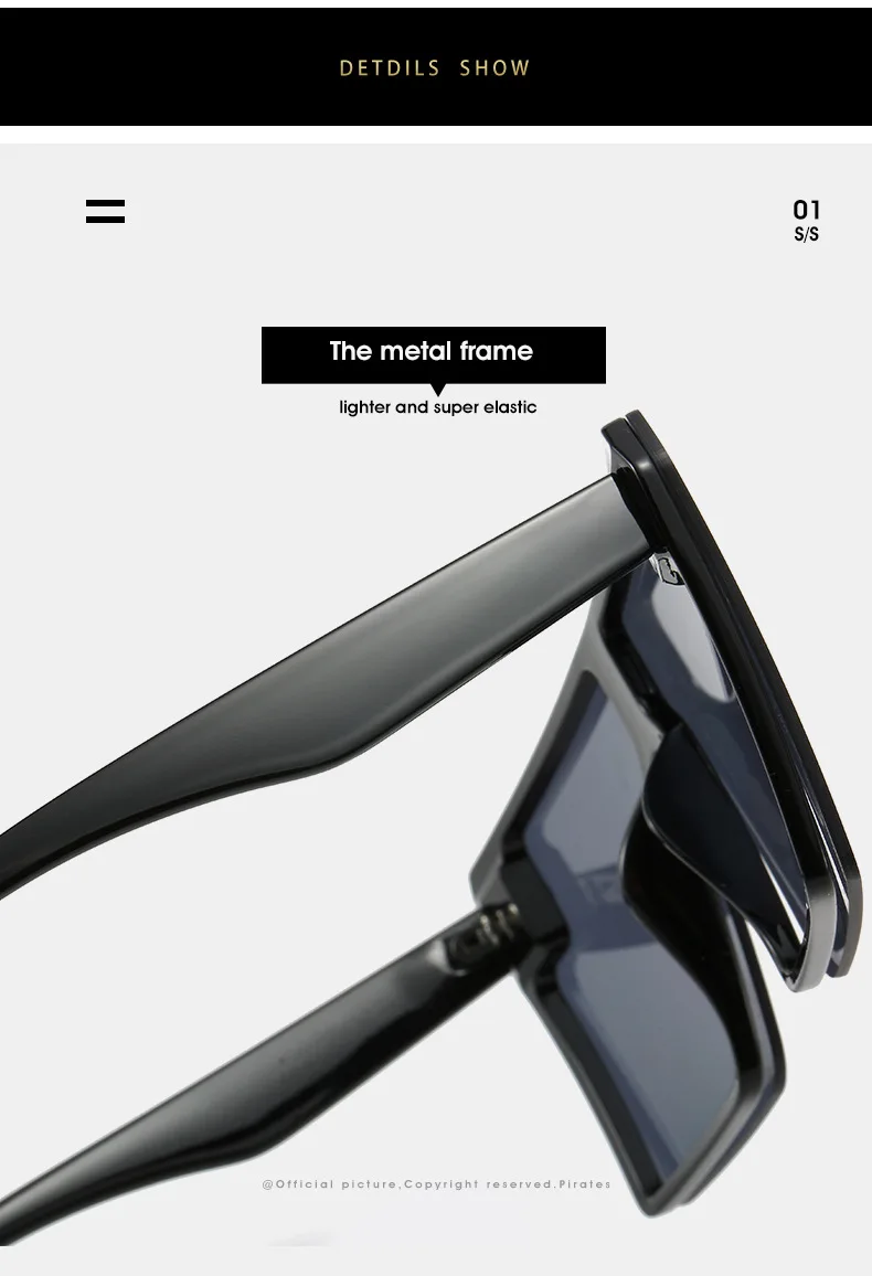 Square Oversized Sunglasses Women Flat Top Gafas Shades For Women Sun glasses okulary New Luxury Sunglasses UV400