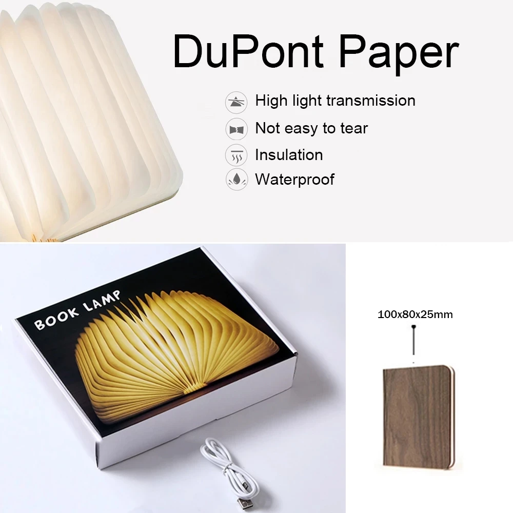 

3D Wooden LED Book light Table lamp USB Rechargeable usb leds booklight Magnetic 3-5color Foldable Night booking Desk Light