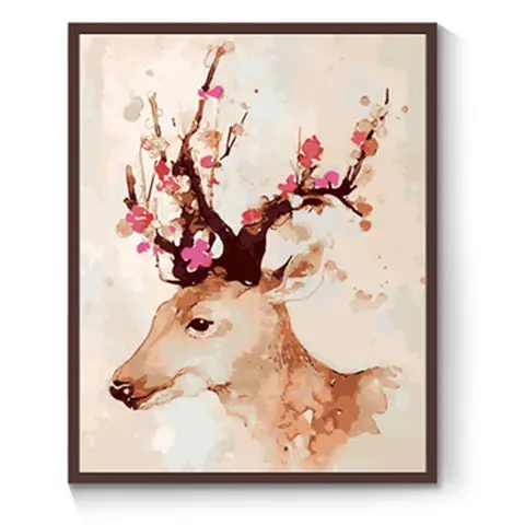 Красочные Безрамные Картины оленя DIY живопись по номерам картина маслом на