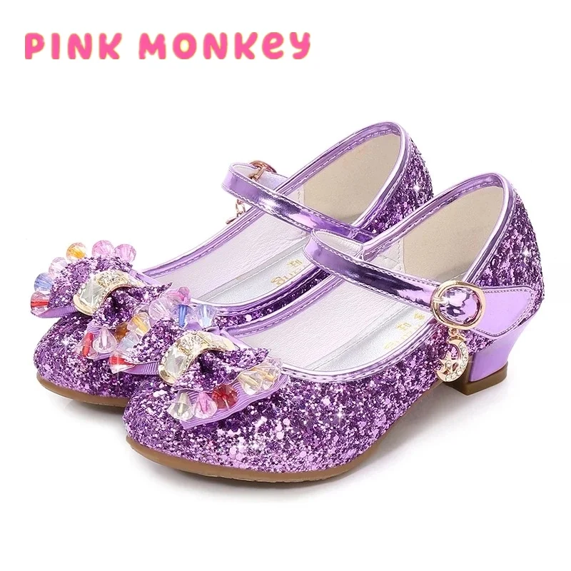 

Little monkey Children Princess Shoes New Spring Antumn Girls Sequins Wedding Party Kids Dress Shoes Girls School Sandals Size 2