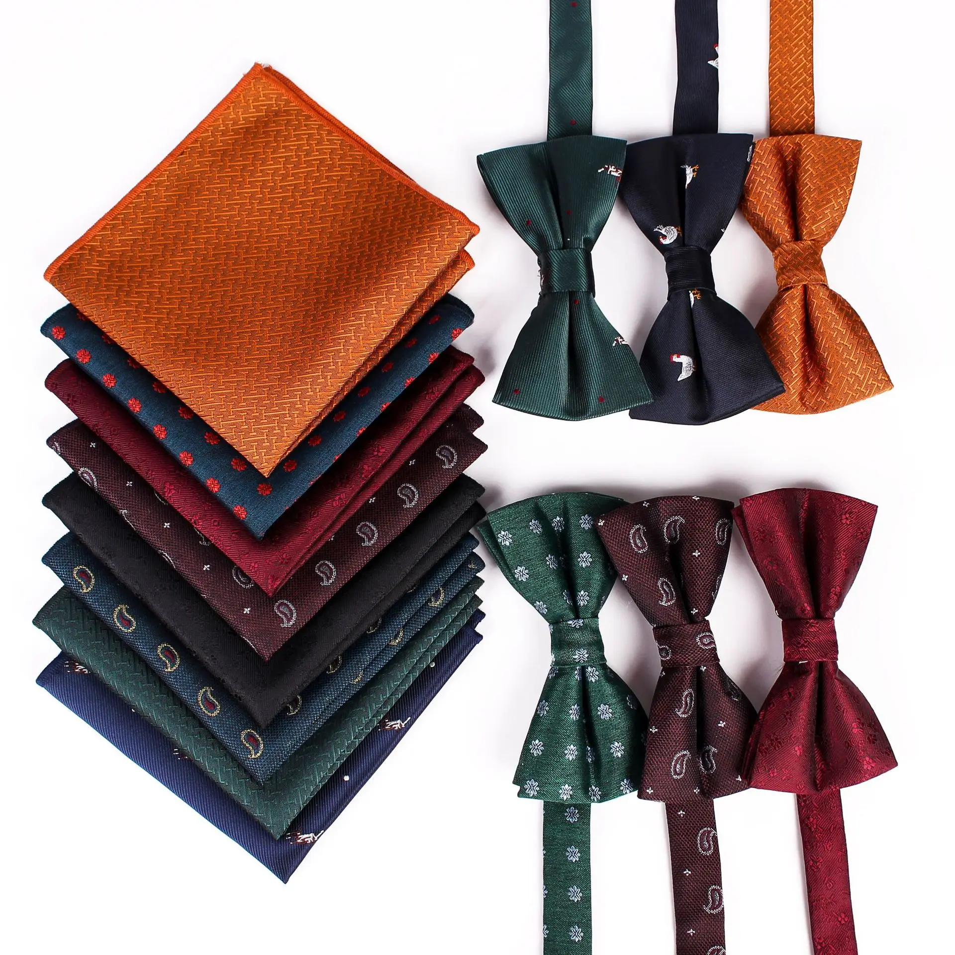 

2021 New Sale Fashion Tie for Man Clothing Accessories Pocket Square Bowtie A Set Of Handkerchiefs Original Luxury Men's Bow Tie