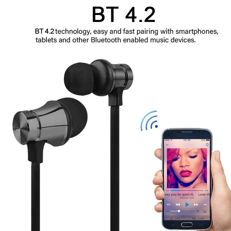Магнитные Bluetooth-наушники беспроводные наушники-вкладыши Спортивная Музыкальная