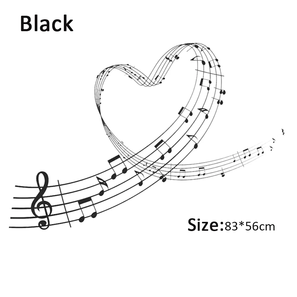 Настенные Стикеры для комнатной комнаты обои музыкальные ноты любовь сердце