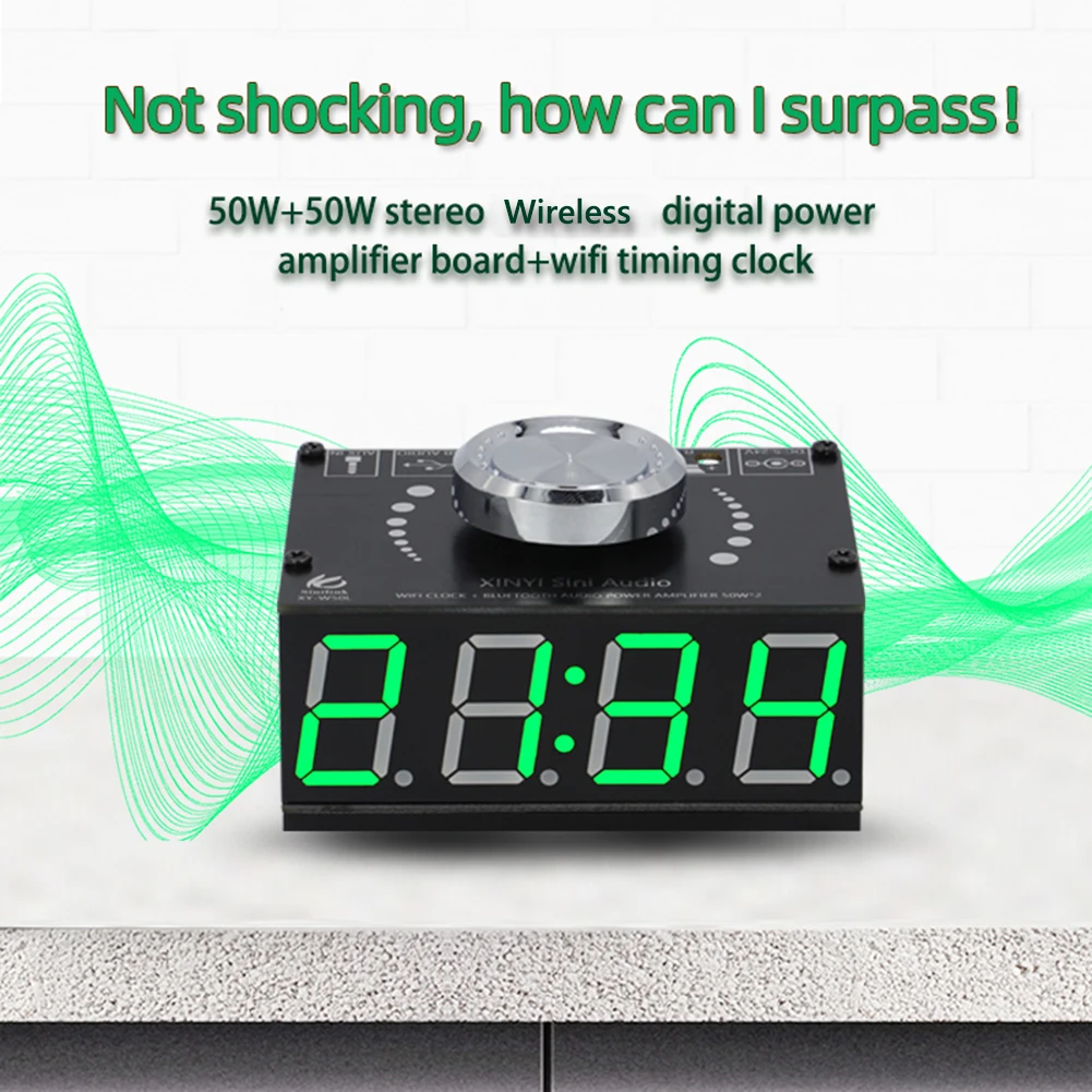 

XY-W50L/XY-W100L 50Wx2/100Wx2 WiFi Clock Amplifier Board APP Control Audio Module Stereo Digital Bluetooth Speaker Modulator NEW