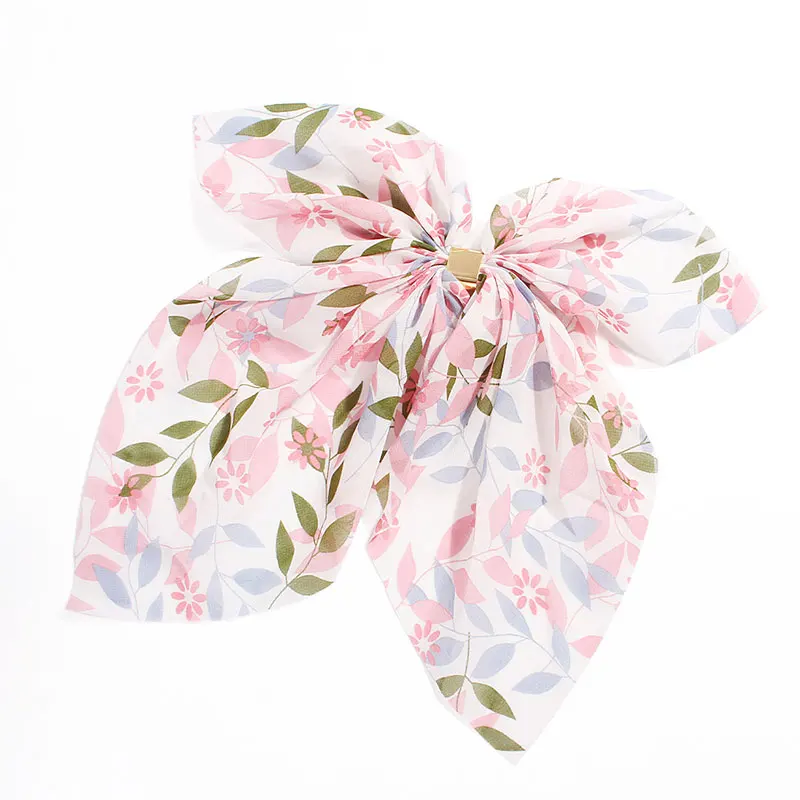 Популярные заколки для волос с большим бантом и принтом Женская резинка зажим